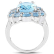 8.67 Carat Genuine Blue Topaz .925 Sterling Silver Ring