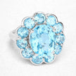 8.77 Carat Genuine Swiss Blue Topaz .925 Sterling Silver Ring