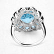 8.77 Carat Genuine Swiss Blue Topaz .925 Sterling Silver Ring