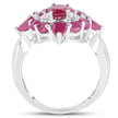 3.04 Carat Glass Filled Ruby .925 Sterling Silver Ring