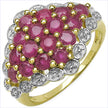 14K Yellow Gold Plated 2.08 Carat Genuine Ruby .925 Sterling Silver Ring