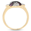 14K Yellow Gold Plated 0.57 Carat Genuine Ruby and White Cubic Zirconia .925 Sterling Silver Ring