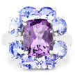 5.24 Carat Genuine Amethyst & Tanzanite .925 Sterling Silver Ring