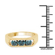 14K Yellow Gold Plated 0.90 Carat Genuine Blue Diamond .925 Sterling Silver Ring