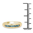 14K Yellow Gold Plated 0.35 Carat Genuine Blue Diamond .925 Sterling Silver Ring