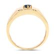 14K Yellow Gold Plated 0.20 Carat Genuine Blue Diamond .925 Sterling Silver Ring