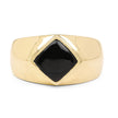 14K Yellow Gold Plated 2.00 Carat Genuine Black Onyx .925 Sterling Silver Ring