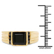2.16 Carat Genuine Black Onyx and Black Diamond .925 Sterling Silver Ring