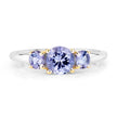 Two Tone Plated 1.07 Carat Genuine Tanzanite .925 Sterling Silver Ring