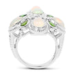 2.97 Carat Genuine Ethiopian Opal And Chrome Diopside .925 Sterling Silver Ring