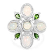 2.97 Carat Genuine Ethiopian Opal And Chrome Diopside .925 Sterling Silver Ring