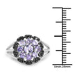 1.18 Carat Genuine Tanzanite and Black Spinel .925 Sterling Silver Ring