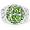 2.21 Carat Genuine Chrome Diopside .925 Sterling Silver Ring