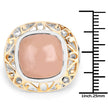 Two Tone Plated 12.80 Carat Genuine Moonstone .925 Sterling Silver Ring