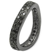 1.11 Carat Genuine Black Diamond .925 Sterling Silver Ring