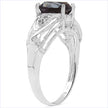 2.59 Carat Genuine Smoky Quartz & White Topaz .925 Sterling Silver Ring