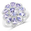 1.84 Carat Genuine Tanzanite .925 Sterling Silver Ring