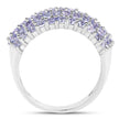 2.07 Carat Genuine Tanzanite .925 Sterling Silver Ring