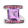 6.90 Carat Genuine Amethyst and Rhodolite .925 Sterling Silver Ring