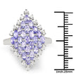 2.40 Carat Genuine Tanzanite and White Topaz .925 Sterling Silver Ring