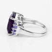6.34 Carat Genuine Amethyst and Tanzanite .925 Sterling Silver Ring