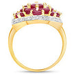 14K Yellow Gold Plated 4.18 Carat Genuine Glass Filled Ruby .925 Sterling Silver Ring