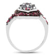 1.77 Carat Genuine Blue Sapphire and Ruby .925 Sterling Silver Ring
