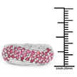1.81 Carat Genuine Ruby and White Zircon .925 Sterling Silver Ring