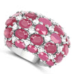 8.54 Carat Glass Filled Ruby and White Topaz .925 Sterling Silver Ring