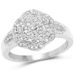 14K Yellow Gold Plated 0.29 Carat Genuine White Diamond .925 Sterling Silver Ring