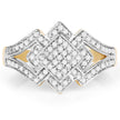 14K Yellow Gold Plated 0.32 Carat Genuine White Diamond .925 Sterling Silver Ring