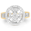 14K Yellow Gold Plated 0.21 Carat Genuine White Diamond .925 Sterling Silver Ring
