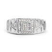 14K White Gold Plated 0.21 Carat Genuine White Diamond .925 Sterling Silver Ring
