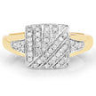 14K Yellow Gold Plated 0.23 Carat Genuine White Diamond .925 Sterling Silver Ring