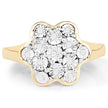 14K Yellow Gold Plated 0.07 Carat Genuine White Diamond .925 Sterling Silver Ring