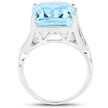 14.20 Carat Genuine Blue Topaz .925 Sterling Silver Ring