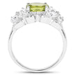 2.70 Carat Genuine Peridot and White Zircon .925 Sterling Silver Ring