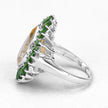 7.02 Carat Genuine Citrine and Chrome Diopside .925 Sterling Silver Ring