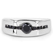 0.74 Carat Genuine Black Diamond .925 Sterling Silver Ring