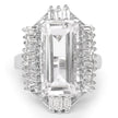 9.77 Carat Genuine Crystal Quartz & White Topaz .925 Sterling Silver Ring