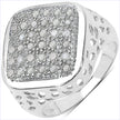 0.54 Carat Genuine White Diamond .925 Sterling Silver Ring
