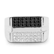 0.64 Carat Genuine Black Diamond and White Diamond .925 Sterling Silver Ring