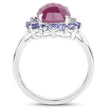 5.53 Carat Genuine Pink Sapphire & Tanzanite .925 Sterling Silver Ring