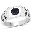 1.53 Carat Genuine Black Diamond .925 Sterling Silver Ring