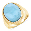 9.10 Carat Genuine Larimar .925 Sterling Silver Ring