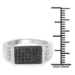 0.55 Carat Genuine Black Diamond and White Diamond .925 Sterling Silver Ring