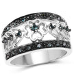 0.31 Carat Genuine Blue Diamond .925 Sterling Silver Ring