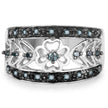0.31 Carat Genuine Blue Diamond .925 Sterling Silver Ring