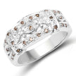 0.32 Carat Genuine Champagne Diamond .925 Sterling Silver Ring