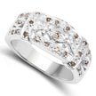 0.32 Carat Genuine Champagne Diamond .925 Sterling Silver Ring